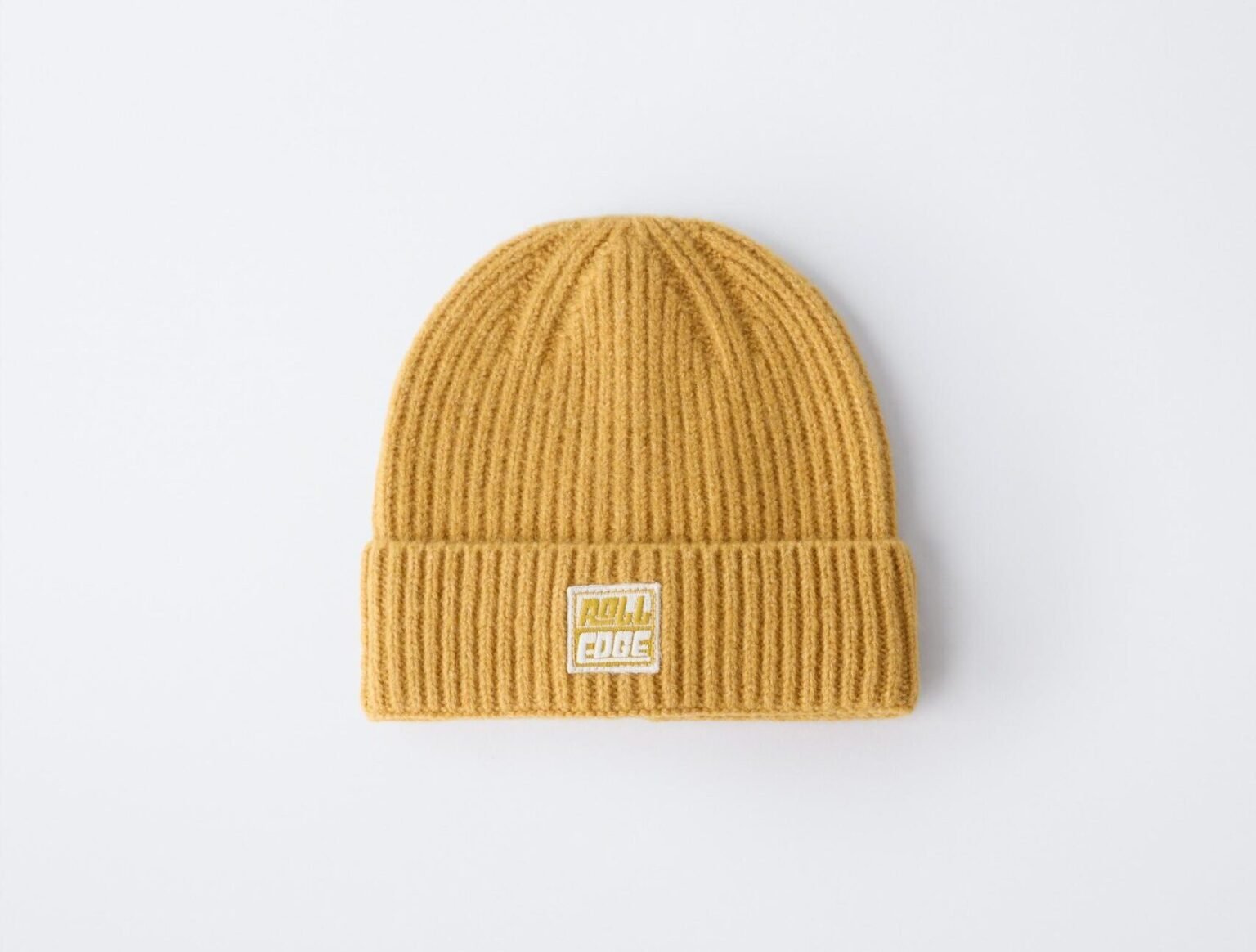 yellow knitted toddler beanie