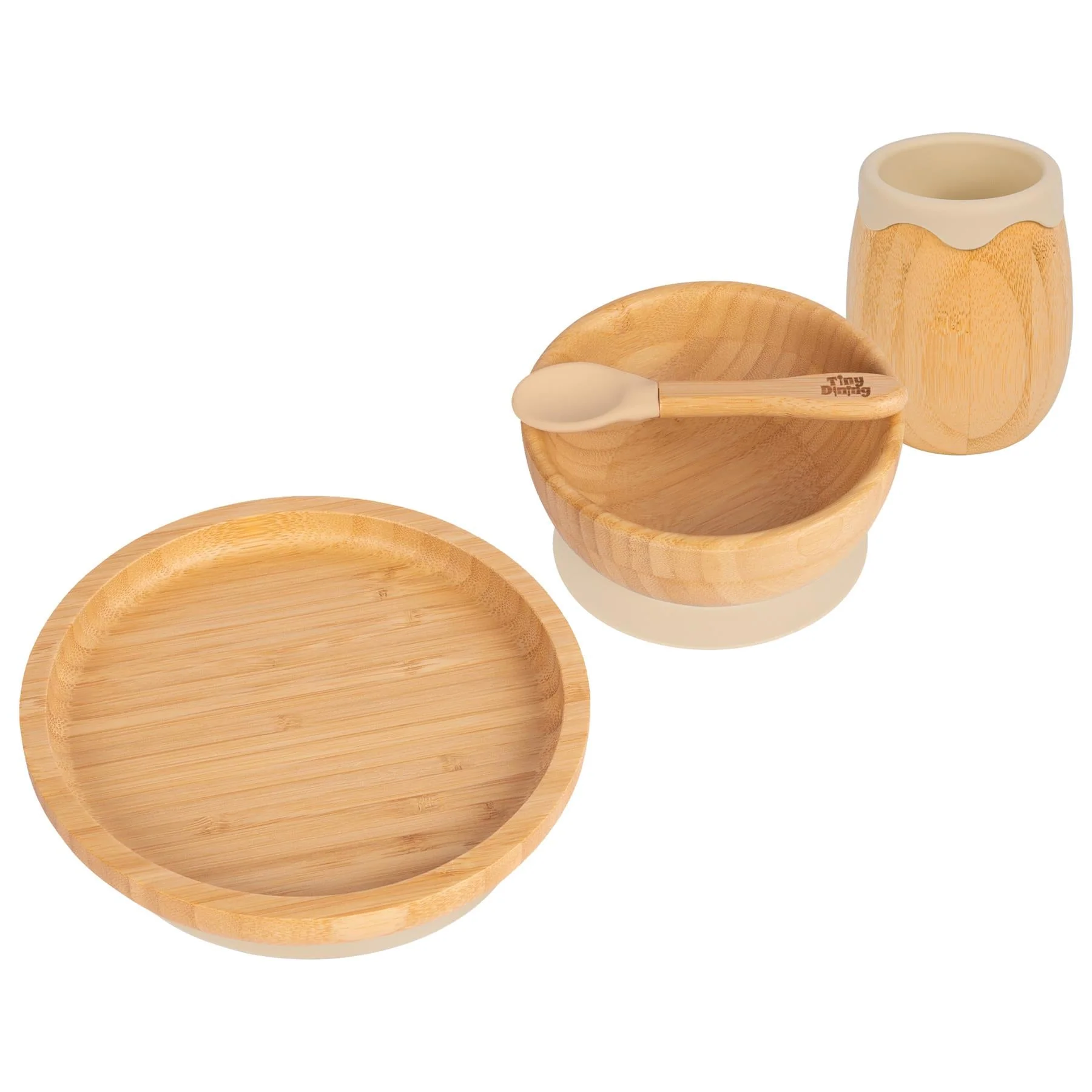 bamboo dinner plate and cup for toddlers