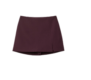 Skort with side slit in purple