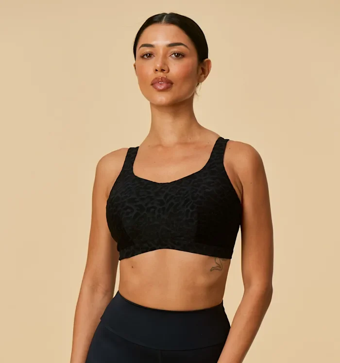 leopard print sports breastfeeding bra