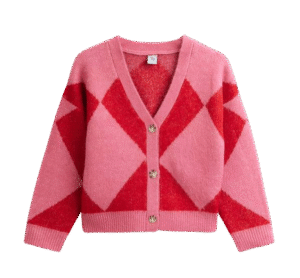 Pink Glossy Pop Chevron Cardigan